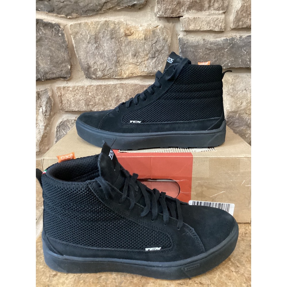 TCX Street 3 Air Mens Size 8 Motorcycle Shoes Black Suede Mesh Boots New